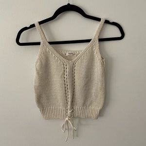 Mango tie sweater tank cream size XS
